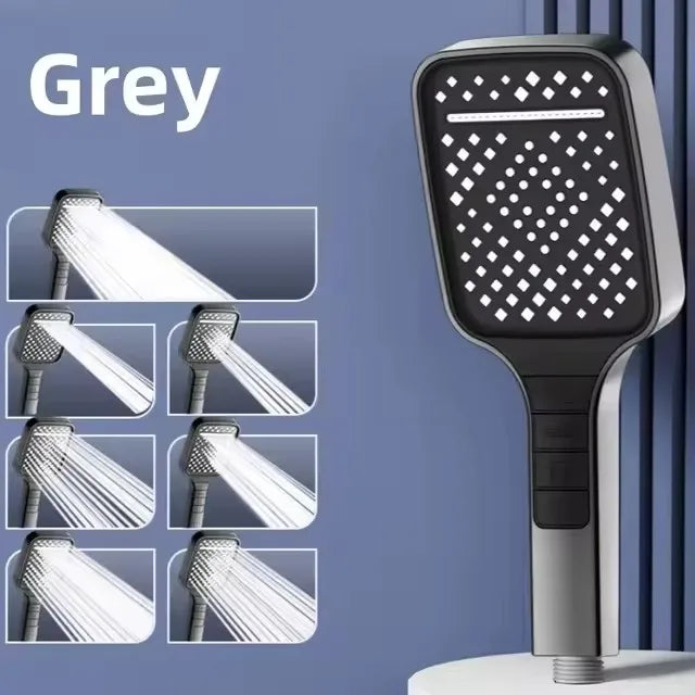 Large Shower Head 7 Modes Adjustable Shower Head Bathroom High-pressure Water-saving Shower Mixer Nozzles Bathroom Accessories Oasis Select Grey Shower