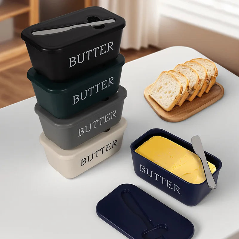 Butter Box with Knife Set, Refrigerator Storage Container, Easy Clean Surface, for Home Hotel Restaurant Kitchen Butter Serving Oasis Select