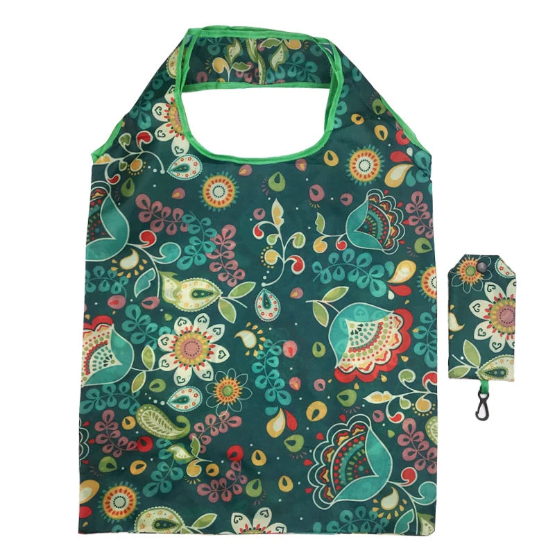 Fashion Printing Foldable Eco-Friendly Shopping Bag Tote Folding Pouch Handbags Convenient Large-Capacity For Travel Grocery Bag Oasis Select F