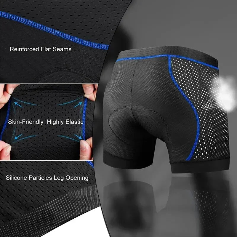 X-TIGER Bicycle Riding Underwear MTB Cycling Shorts 5D Gel Padded Bike Shorts Shock Absorption Breathable Men Cycling Underwear Oasis Select