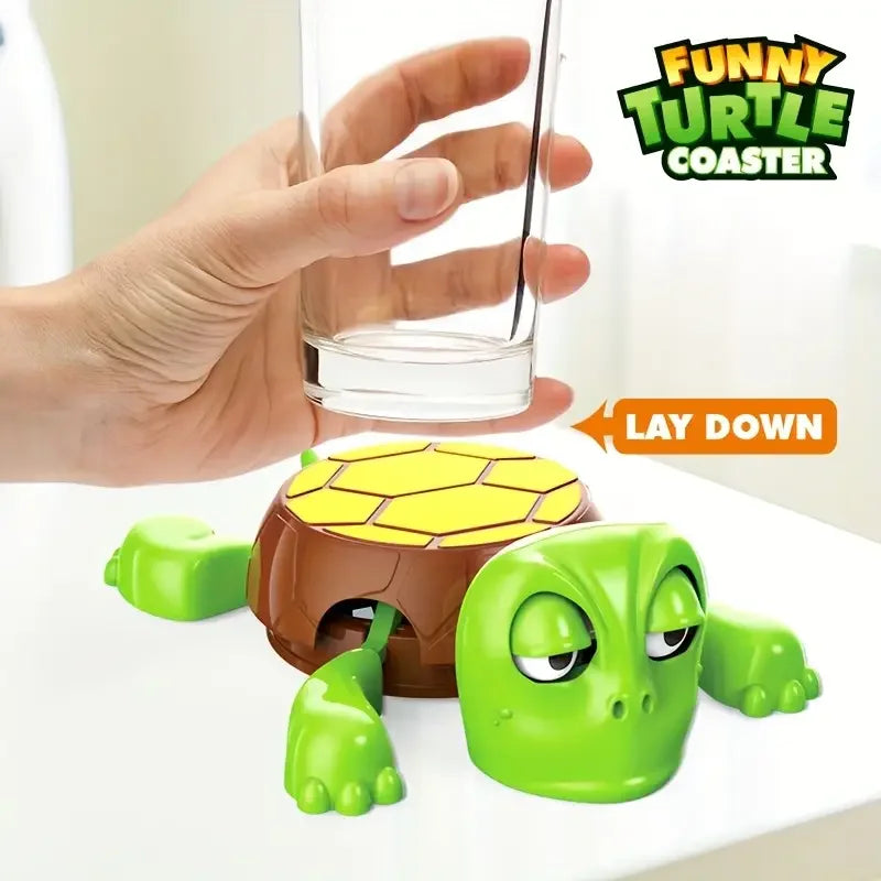 1PC Funny Turtle Coaster with Pressing Eyes Plastic Desk Decor Perfect Gift for Teens & Adults Mixed Colors Turtle Decor Oasis Select