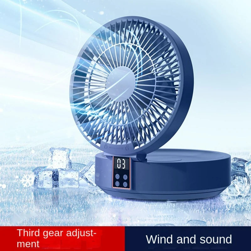 2023 New Fan With Remote Control Portable Wall-hanging Rechargeable Usb Electric Folding Fan Nightlight Air Cooler Household Oasis Select