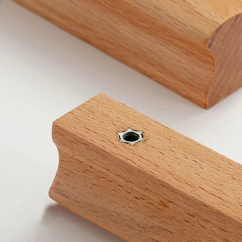 Natural Wooden Cabinet Handle Rubberwood Rural Drawer Knobs and Handles Wardrobe Pull Door Hardaware Oasis Select