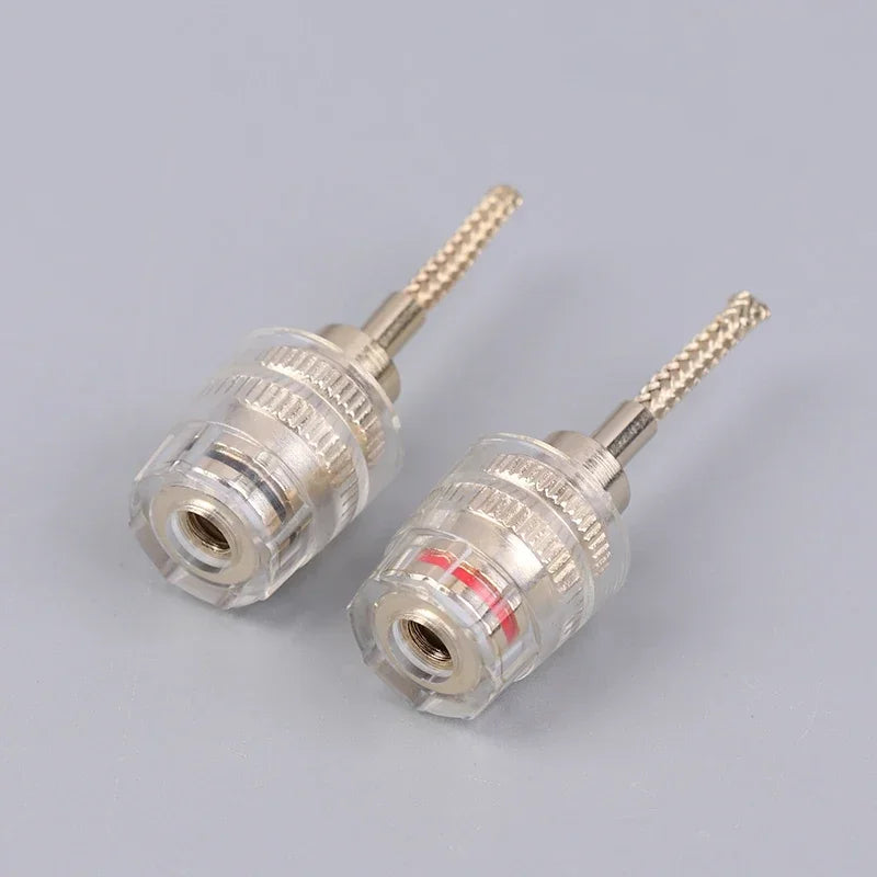 2/4Pcs 4MM Banana Female To 2MM Pin Connector HIFI Cable Adapter Plug Braided Copper Wire Socket Oasis Select