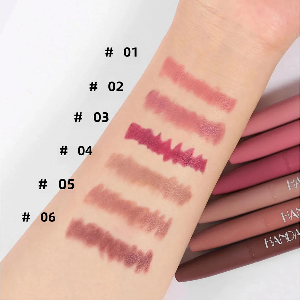Handaiyan 6-Color Matte Lip Liner Set – Waterproof & Long-Lasting Lip Liner Set Oasis Select