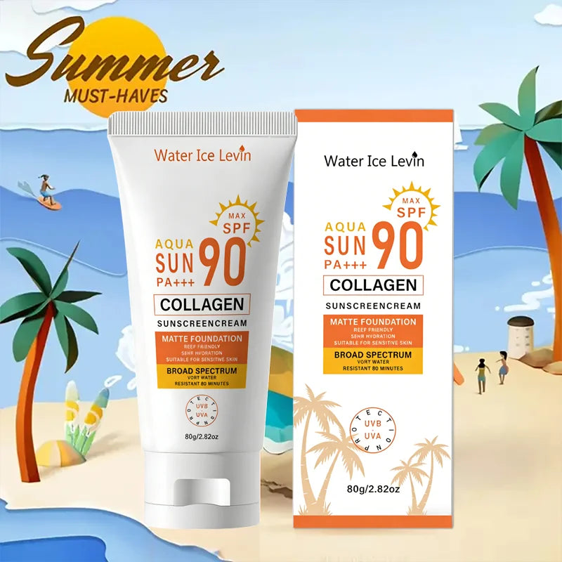 SPF 90 Collagen Sunscreen Cream – Matte, Reef Safe, Sensitive Skin Sunscreen Cream Oasis Select