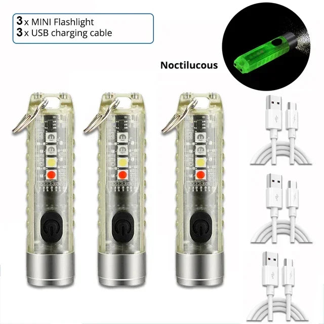 ESMARTER Y41 Mini Keychain Flashlight | USB-C, IP66, UV