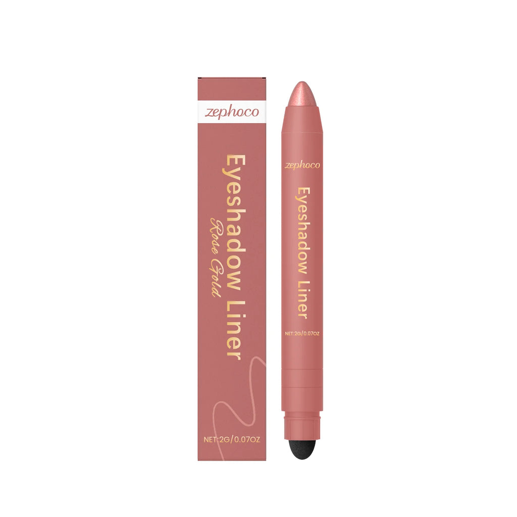 2 In1 Eyeshadow Liner Pen Matte Black Brown Waterproof Natural Long Lasting Silky Smooth Color-Rendering Professional Eye Makeup Oasis Select Rose Gold