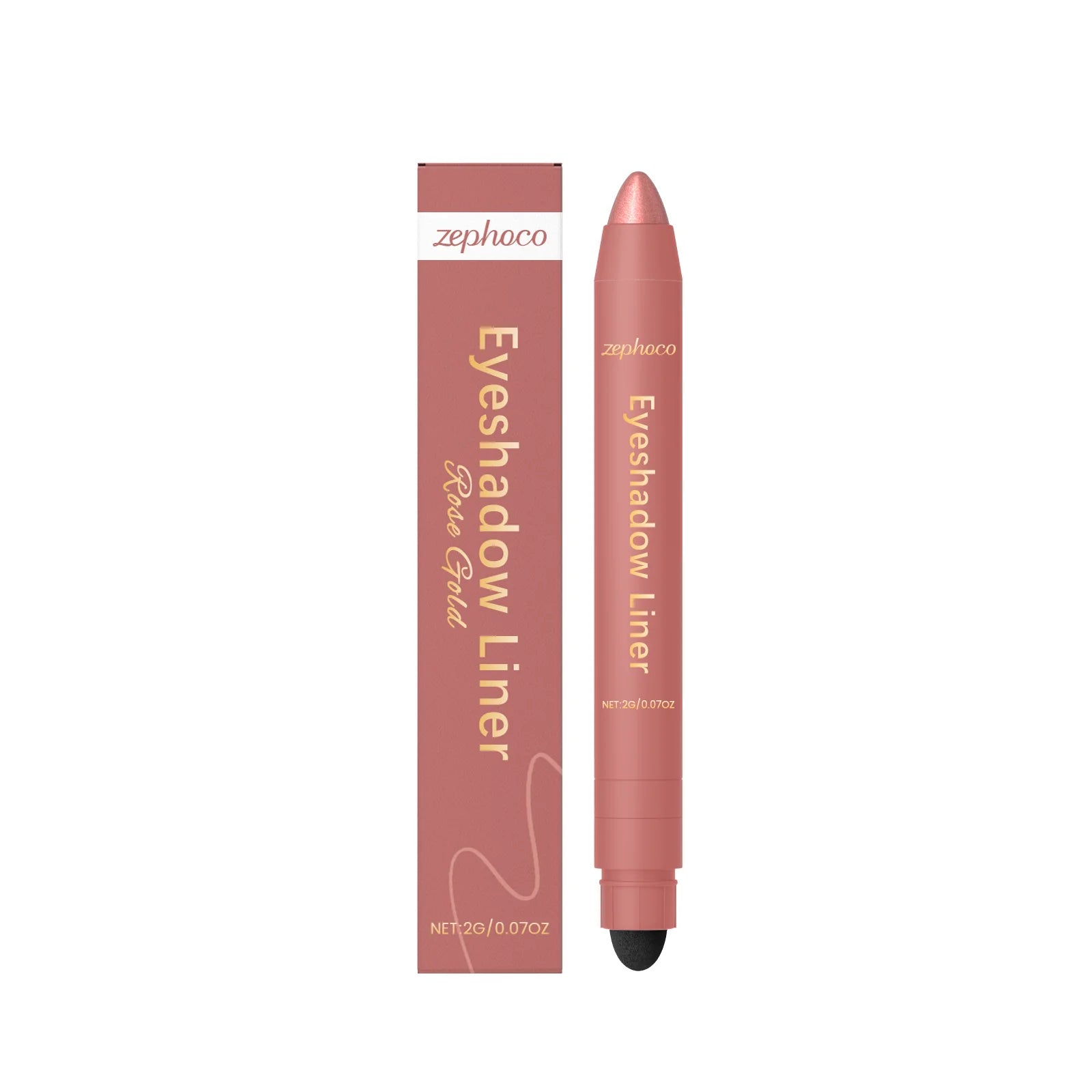 2 In1 Eyeshadow Liner Pen Matte Black Brown Waterproof Natural Long Lasting Silky Smooth Color-Rendering Professional Eye Makeup Oasis Select Rose Gold