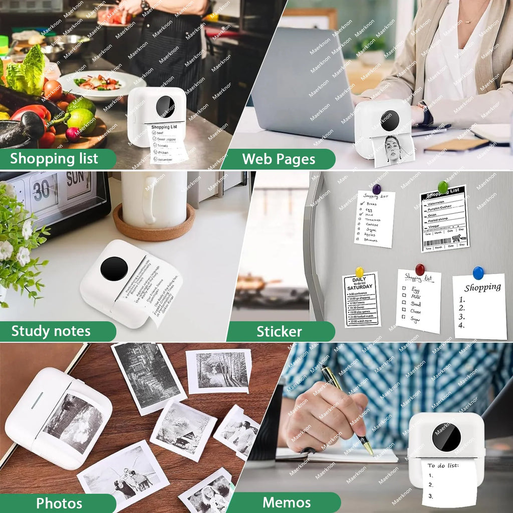 60 Rolls Mini Printer Adhesive Paper Self-adhesive Paper White Thermal Paper Printer Label Sticker For Photo lnkless Printer57mm Oasis Select
