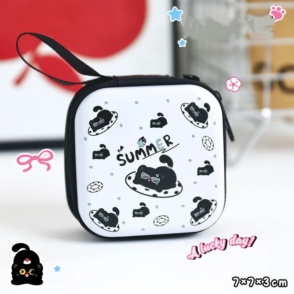 Cute Cat Tinplate Coin Purse | Mini Storage Box for Keys & Earbuds