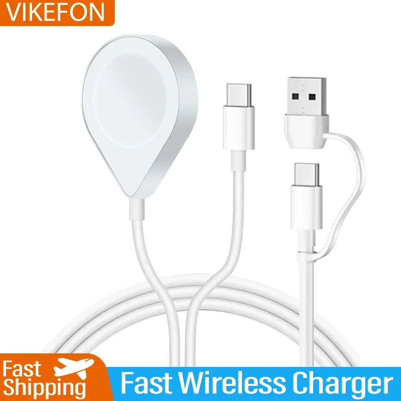 3 in 2 USB C Cable for Apple Watch Charger iPhone Charger Fast Charging Cable Compatible with iWatch Ultra/SE/9/8/7/6/5/4/3/2/1 Oasis Select