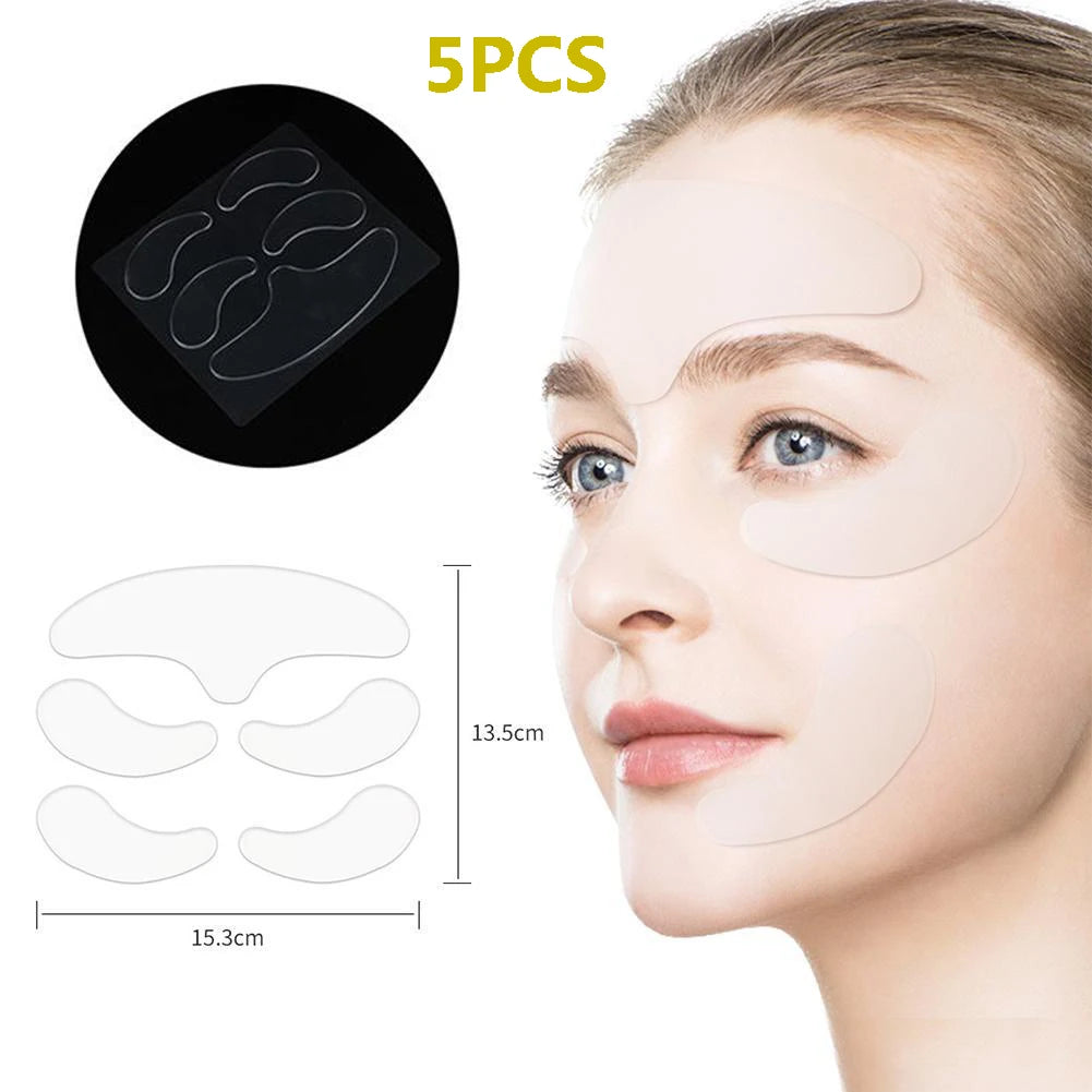 5/11/16/18Pcs Reusable Silicone Face Patch Set Anti Wrinkle Patches For Face Neck Forehead Eye Cheek Chest Pads Beauty Tools Oasis Select 5PCS