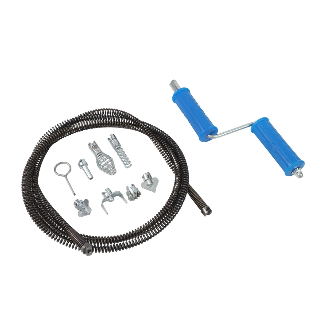 Pipe Cleaning Spiral With 6 Interchangeable Cutting Heads Pipe Unclogging Tool For Electric Pipe Cleaning Machine Oasis Select B