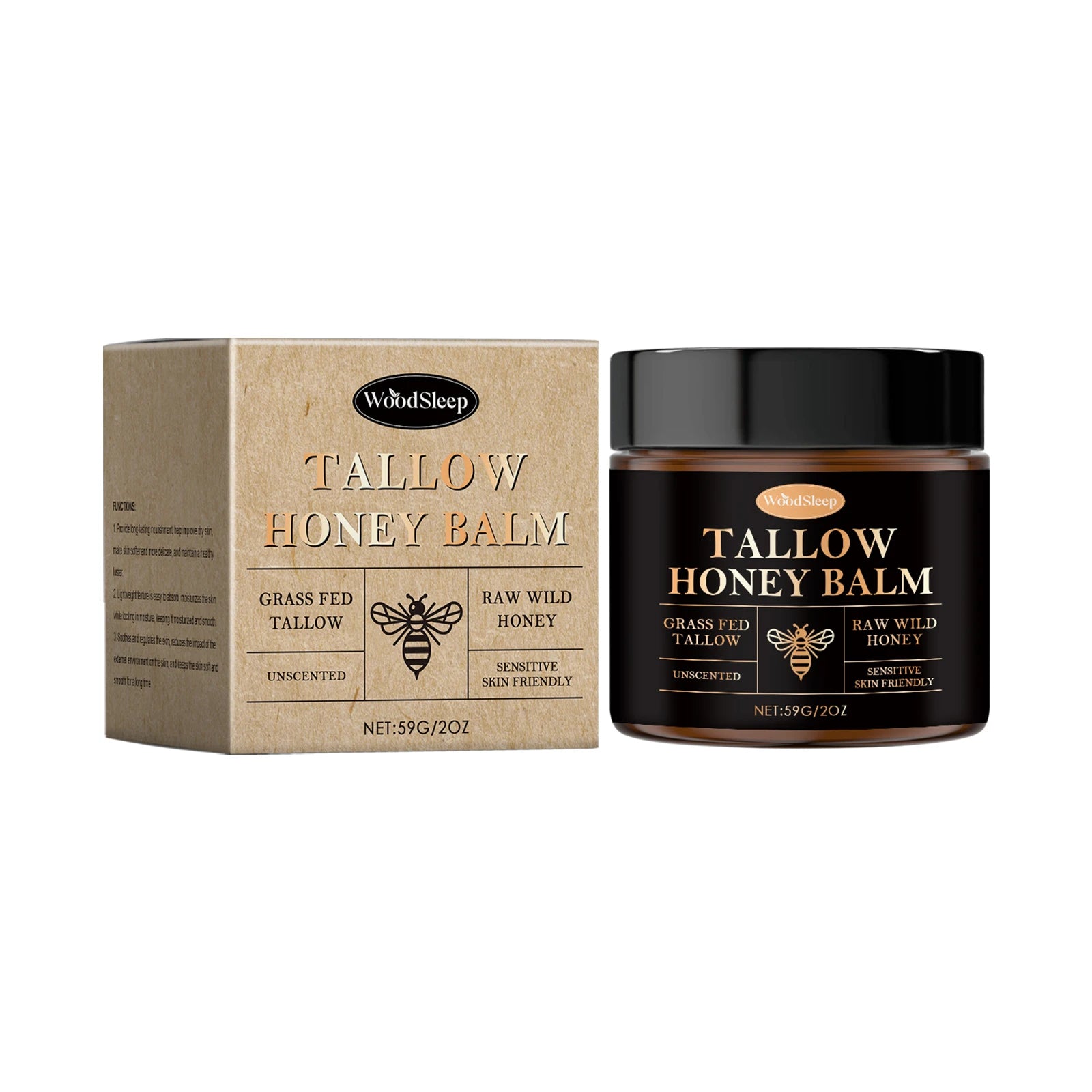 WOODSLEEP Tallow Honey Balm – Moisturizing Face Hand Body Balm Moisturizing Body Balm Oasis Select 59g