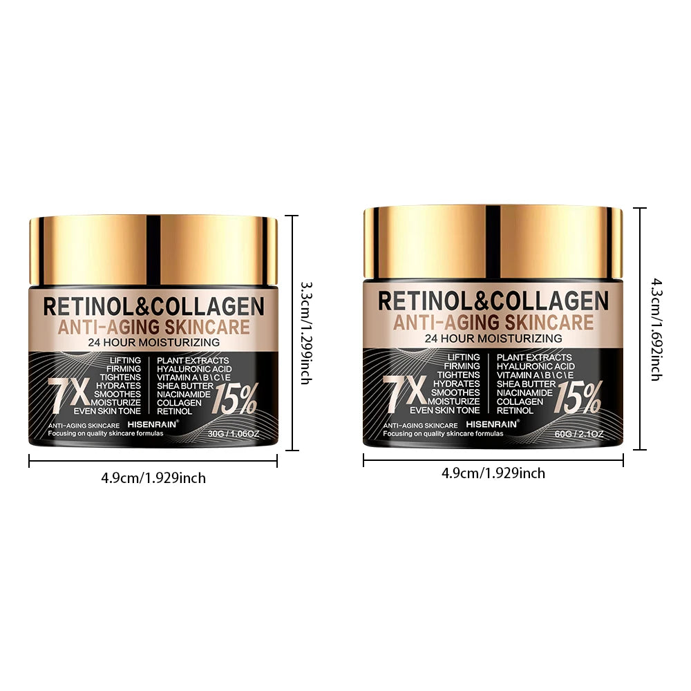 HISENRAIN Retinol Collagen Face Cream - Anti-Aging Intense Moisturizer, Reduce Wrinkles Fine Lines & Firm Skin. Oasis Select