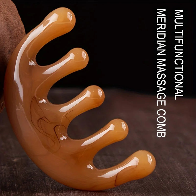 Resin Massage Scalp Comb Hair Brush Massage Comb Scalp Meridian Comb for Stress Relief Oasis Select