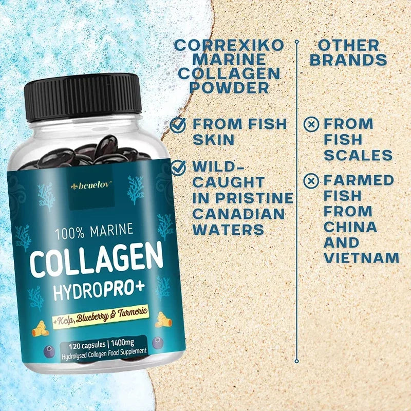 Hydrolyzed Marine Collagen Capsules – Skin, Hair & Nail Support