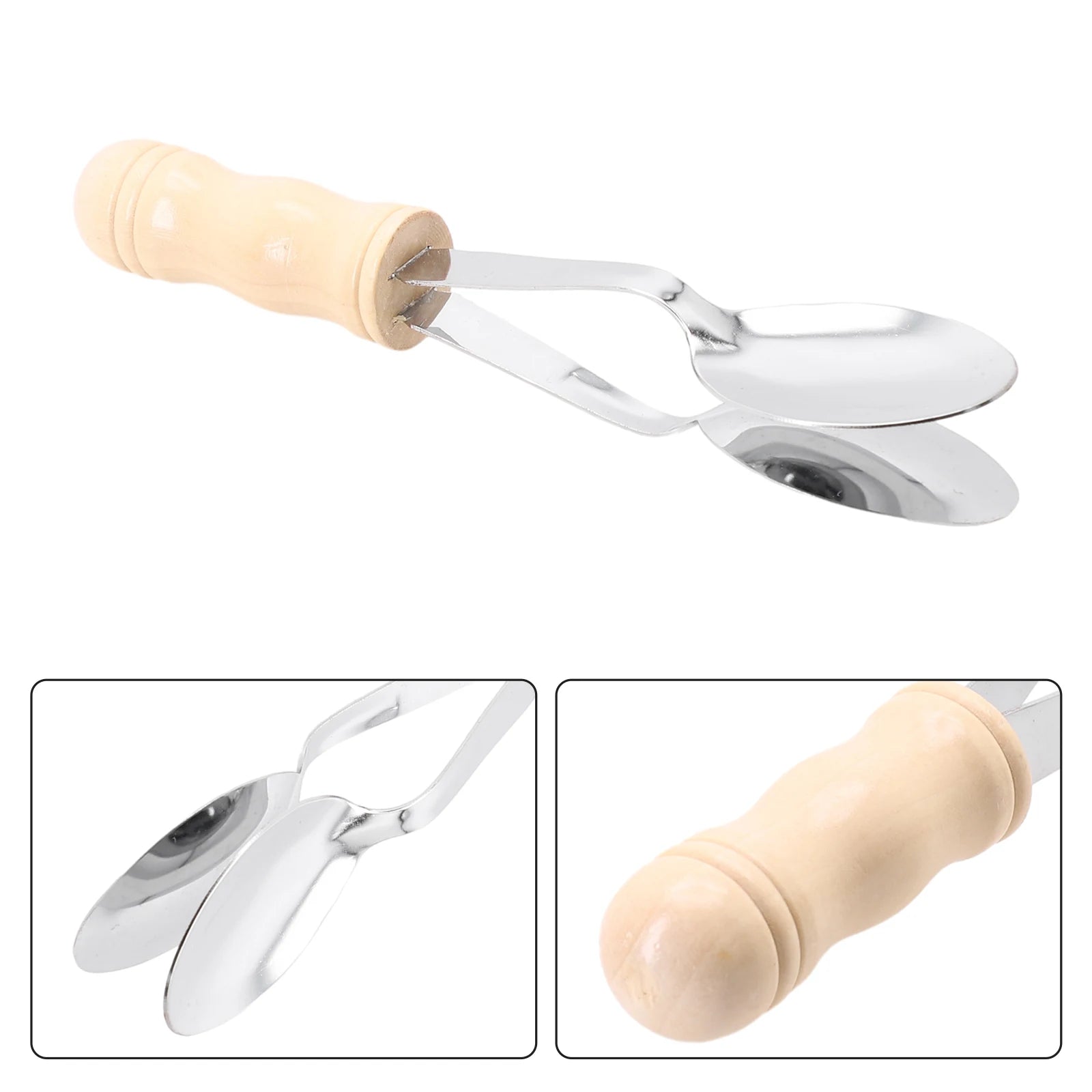 Irish Musical Spoons Wooden Handle Percussion Musical Spoons Instrument 8 Inch Metal+wood For Gifts Music Classes Teaching Oasis Select