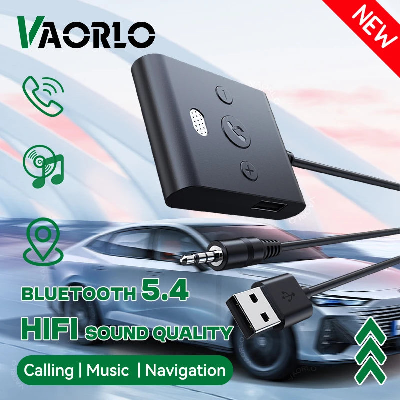 Bluetooth 5.4 Car Kit AUX Audio Receiver 3.5MM USB U-Disk Stereo Wireless Audio Adapter With Mic Handsfree Call Navigation Music Oasis Select