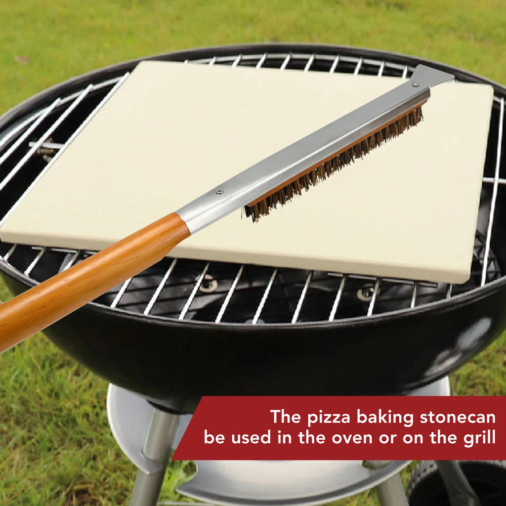 Grill Pizza Stone Rectangular Pizza Stone 12x15in Uniform Heat Distribution Easy To Clean Cordierite Baking Stone for Oven Grill Oasis Select