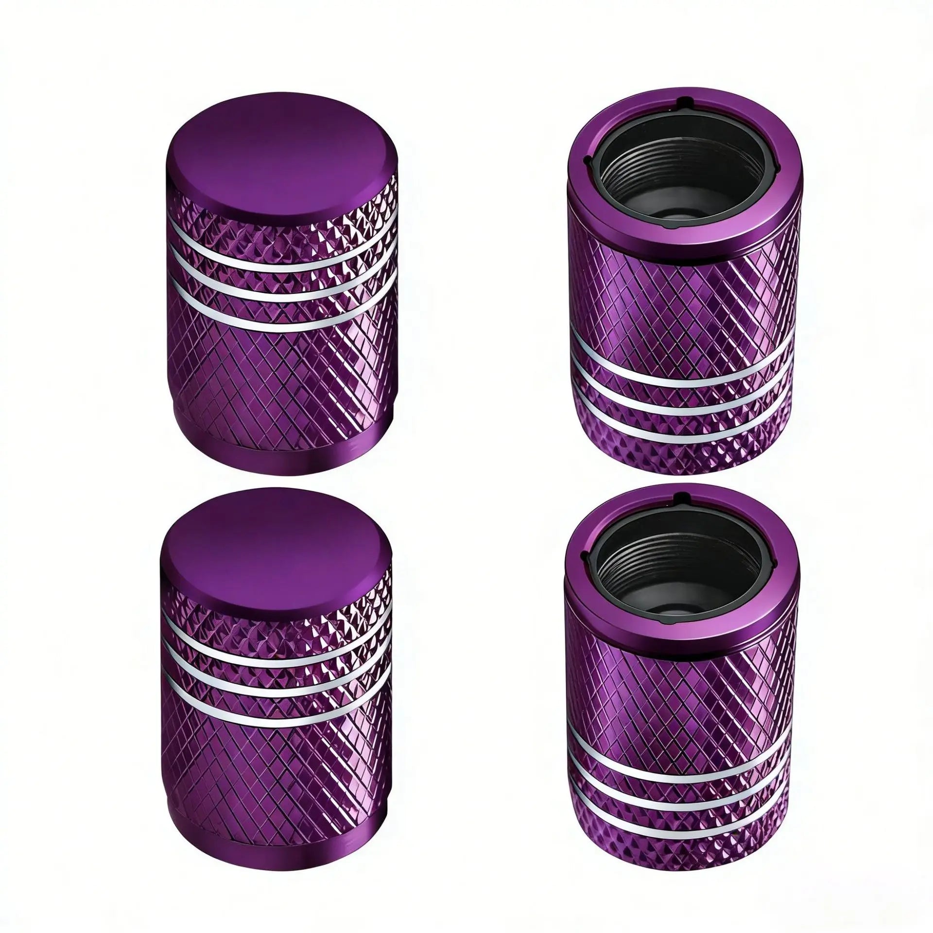 Tire Valve Stem Cap Cover - (4 Pack) Tire Air Caps Metal with Plastic Liner Corrosion Resistant Leak-Proof for Car Motorcycle Oasis Select purple 4pcs