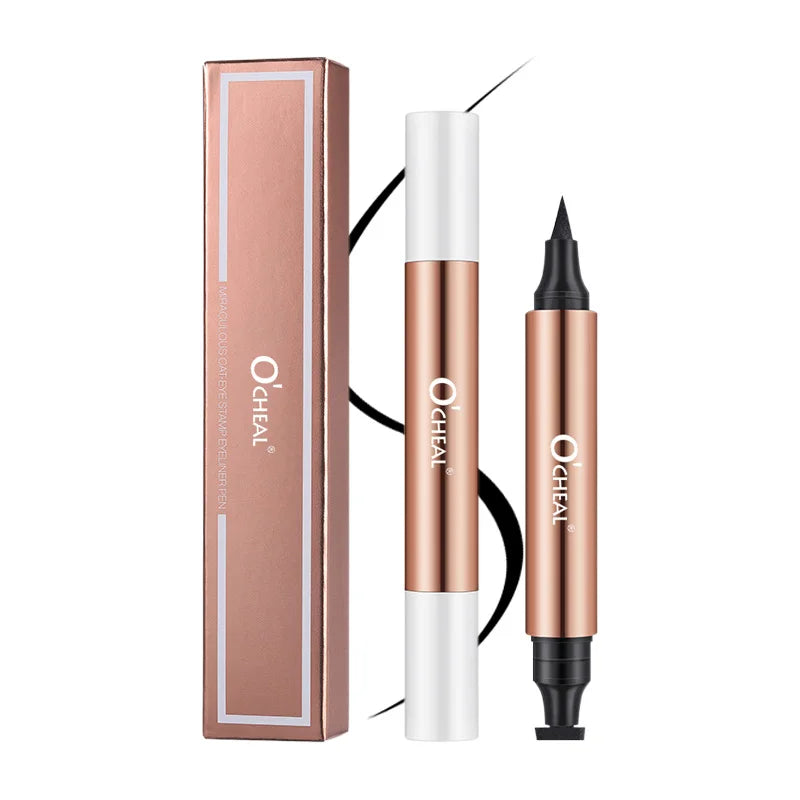 O'CHEAL Eyeliner Stamp Black Liquid Eyeliner Pen Waterproof Fast Dry Dual Head Eye Liner Pencil Make-up for Women Cosmetics Tool Oasis Select