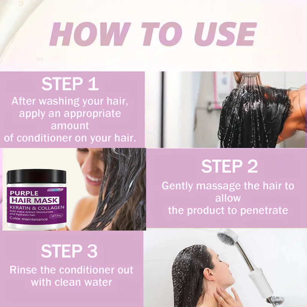 Purple Hair Mask – Color-Locking Deep Moisture & Toning 80g Purple Hair Mask Oasis Select