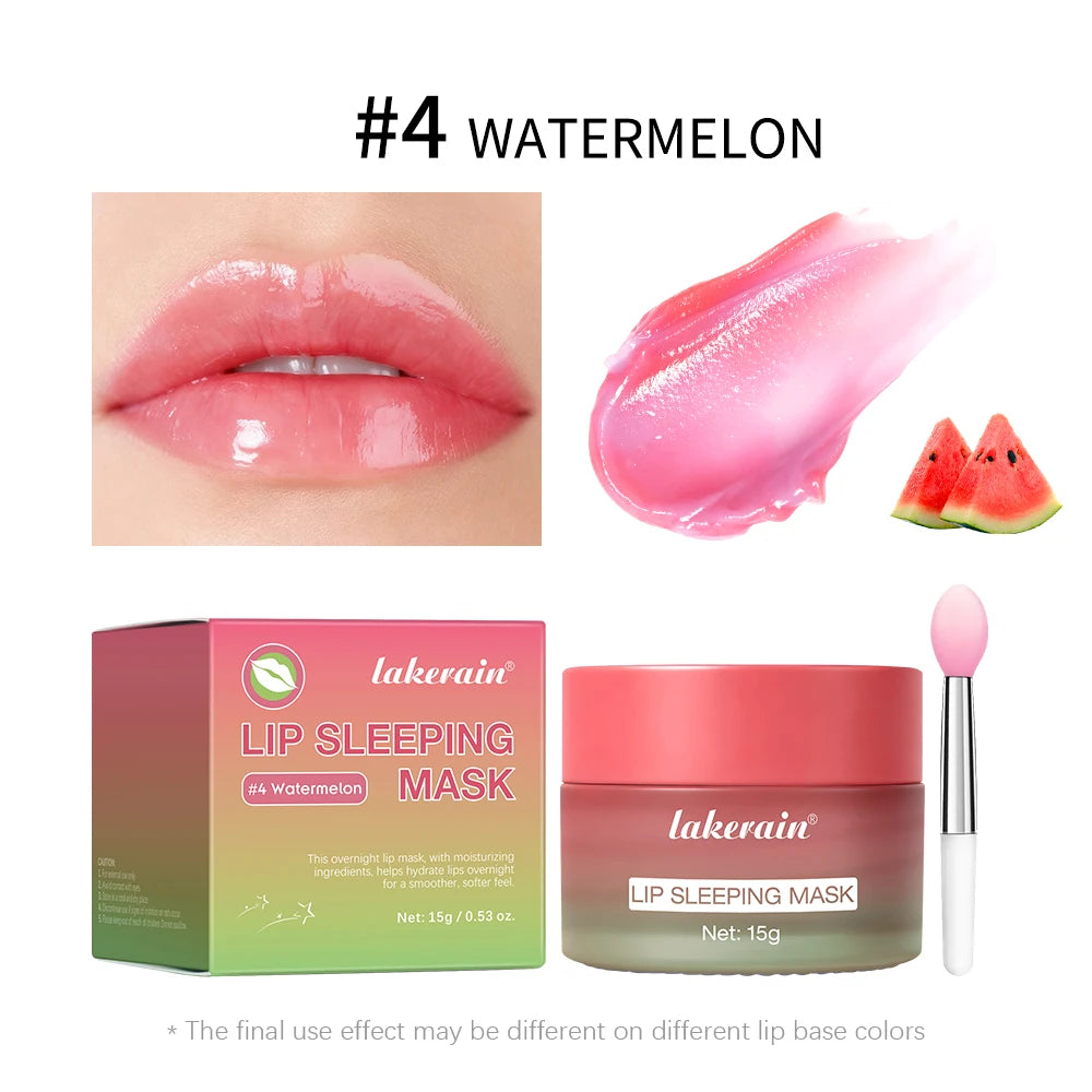 Nourishing Lip Mask Hydrating Dry Cracked Lips Skin Care Makeup Overnight Dual-Color Lip Balm for Reduce Lip Lines Cosmetics Oasis Select 4 Watermelon