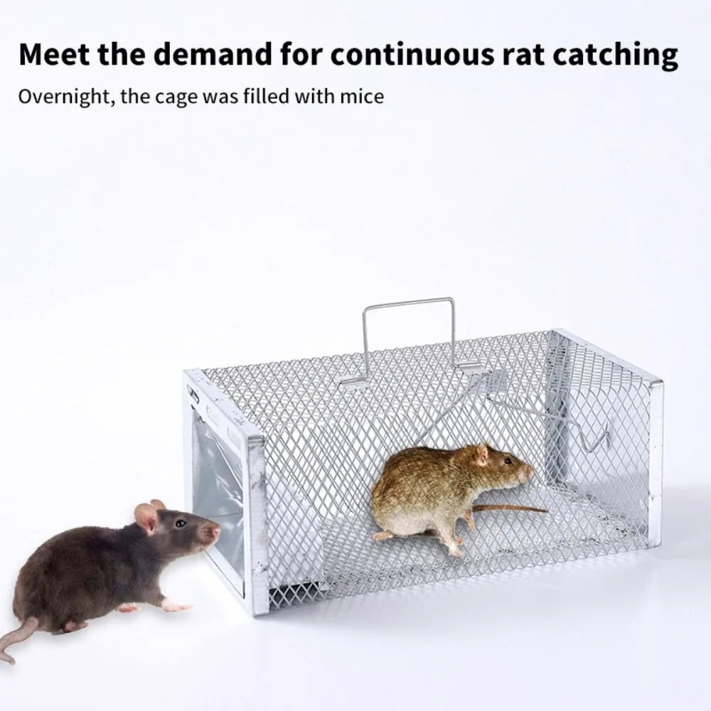 Durable Humane Multi-Catch Rodent Mouse Trap Pest Control Large Capacity Rat Trap Cage Metal Live Animal Trap Indoor and Outdoor Oasis Select
