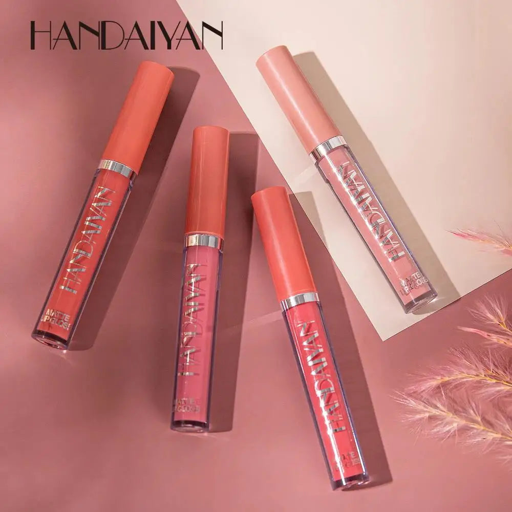HANDAIYAN Matte Velvet Liquid Lipstick – 12 Shades, Waterproof