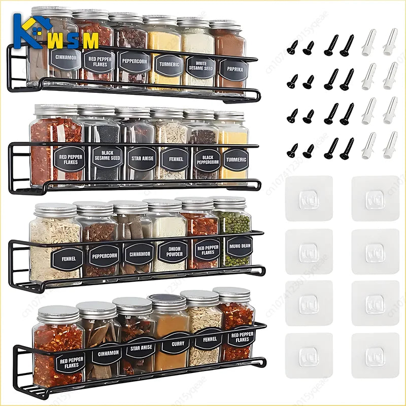Iron Shelf Wall Mounted Organiser Kitchen Home Spice Storage Rack Bathroom Storage Drainage Rack Bathroom Kitchen Accessories Oasis Select