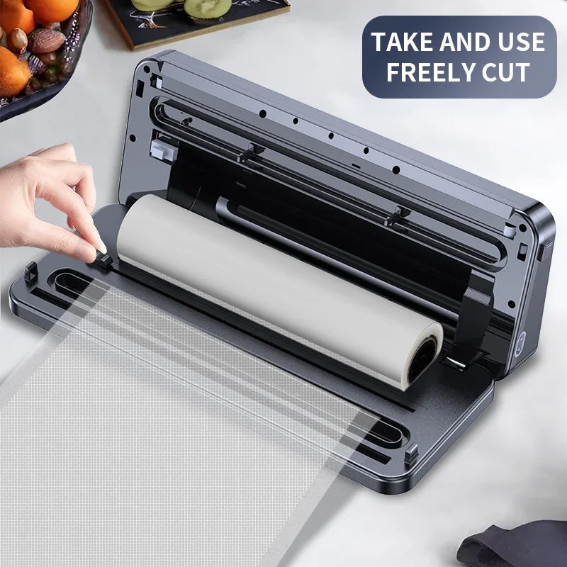 Electric Vacuum Sealer Machine Dry/Wet Food Packaging Seal To Keep Fresh Touch Buttons Digital Display Built-in Cutter Knife Oasis Select