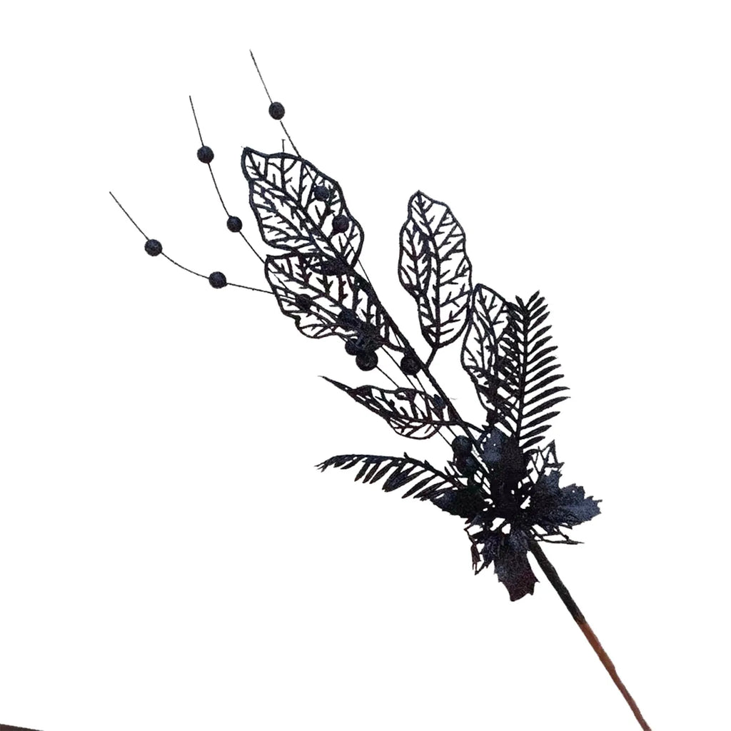 Gold Glitter Christmas Berry Branch Picks – Set of 10 Xmas Decor Christmas Tree Pick Oasis Select Black One Size