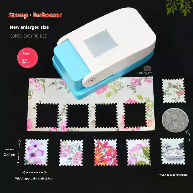 Rectangle Postage Stamp Punch Lever Action Craft Punch For Paper Crafting Scrapbooking Various Materials Punching Tool Oasis Select
