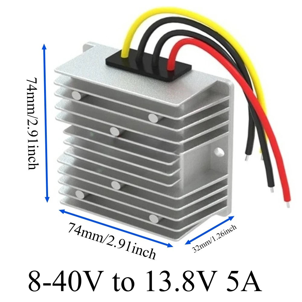8V-40V to 12V 13.8V 19V 3A 6A 10A 15A 20A 25A 30A DC DC Voltage Stabilizer Power Converter Regulator Boost Buck LED Solar Car Oasis Select 8-40V to 13.8V 5A