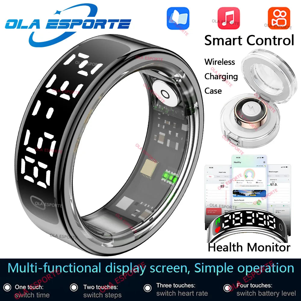 R13 Smart Ring – Display, Heart Rate & 5ATM Waterproof