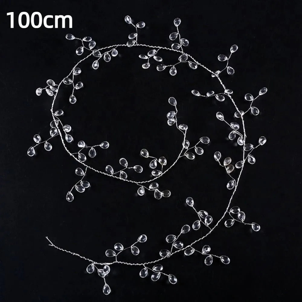 DIY Acrylic Crystal Beads Transparent String Branch Curtain Garland Droprain Diamond Beaded Stage Accessories Oasis Select