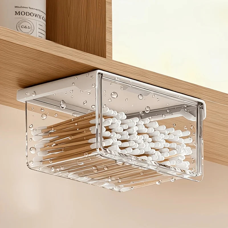 Hidden Under Desk Drawer Storage Box Clear Acrylic Adhesive Organizer Rack For Office Home Kitchen Supplies Produce Bowl Oasis Select