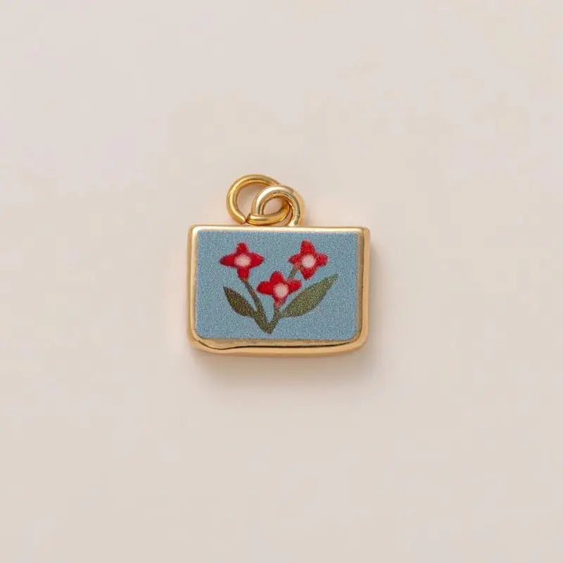 Simple And Versatile Color Blocking Butterfly Love Flower Diy Pendant Accessories Gold-Plated Color Preservation Oasis Select A33