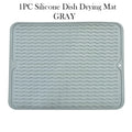 Silicone Dish Drying Mat – Heat Resistant Anti-Slip Sink Mat Dish Drying Mat Oasis Select 1pc gray 40x30CM Strip