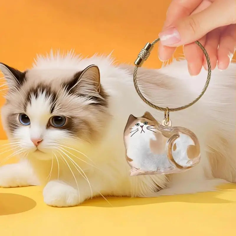 Cat Keychain Pendant Backpack Cat Hair Storage Box Hanging Cat Bag Hanging Pet Hair Grooming Souvenirs Oasis Select
