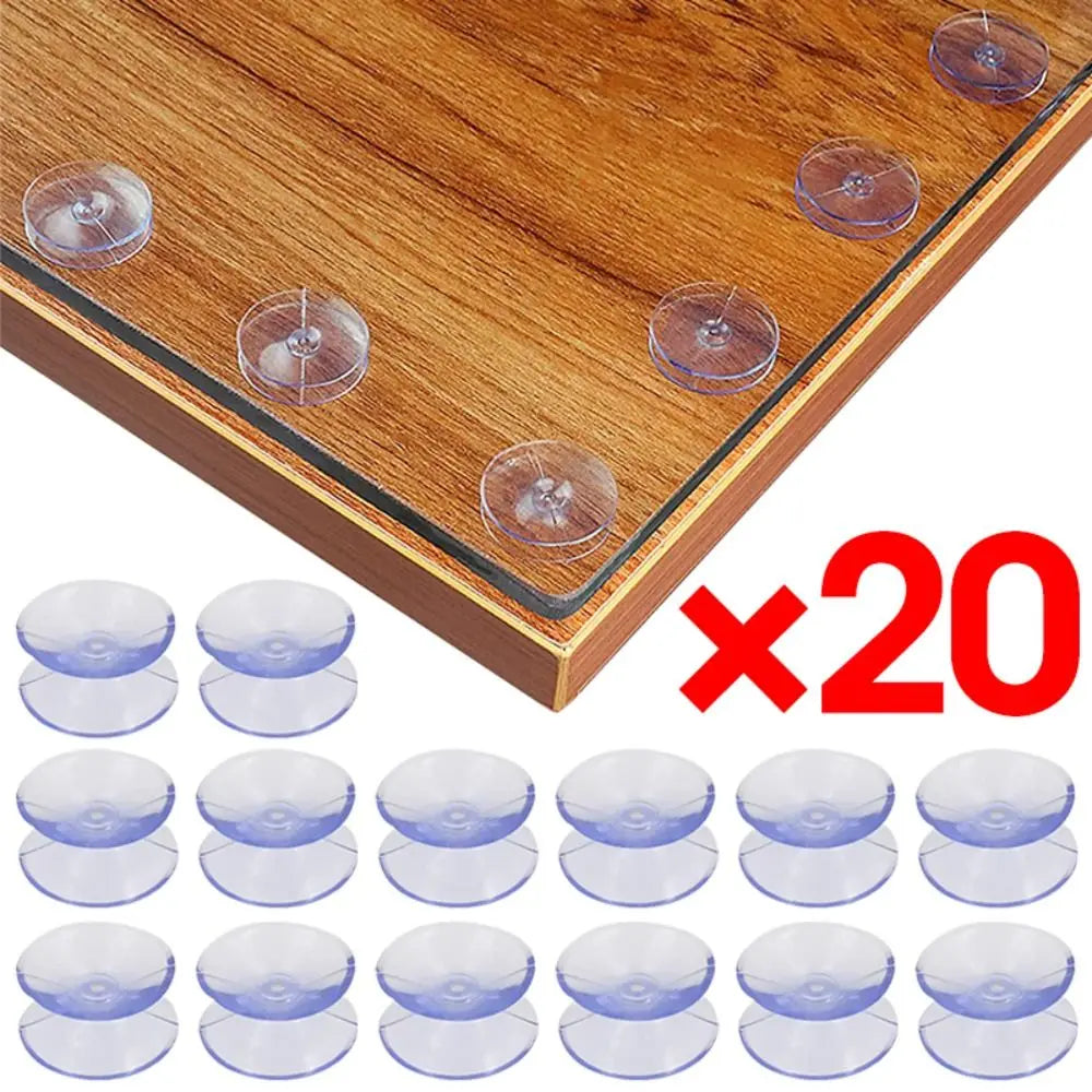 20Pcs Double-Sided Suction Cups – Clear Non-Slip PVC Pads