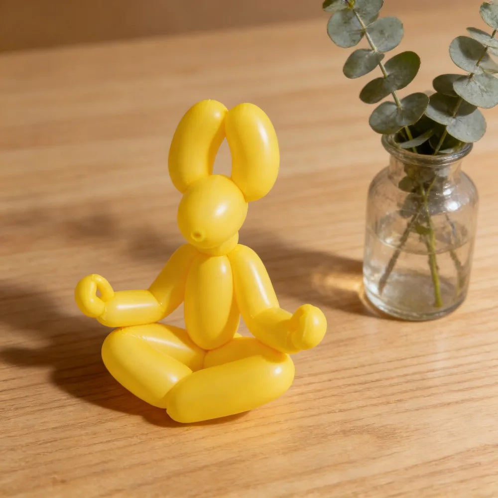 Minimalist Meditation Balloon Dog Figurines Cross Legged Zen BalloonAnimal Sculpture Dogs Tabletop Ornaments Yoga Spa Room Decor Oasis Select