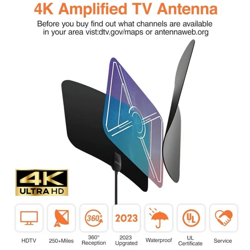 2026 New Indoor HD Digital TV Antenna Mini Mesh TV Antenna 4K 1080P DVB-T2 Antenna Oasis Select