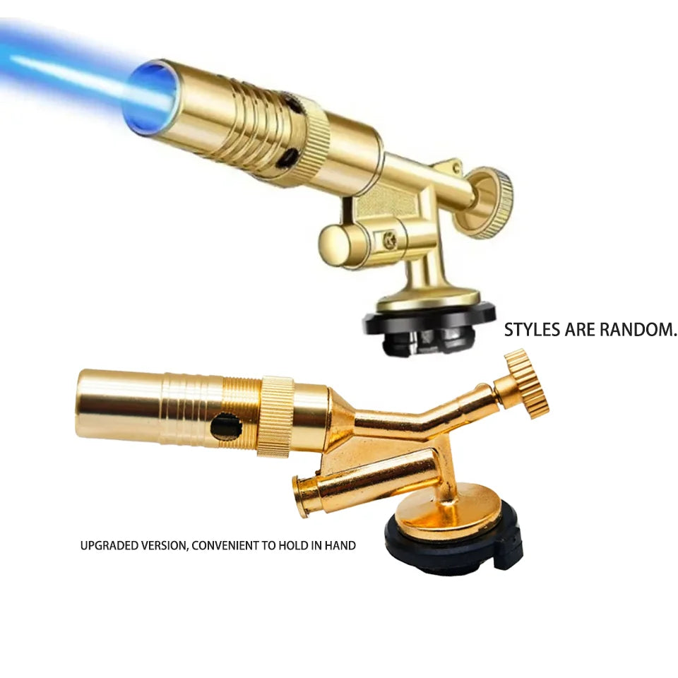 Portable Gold Copper Gas Welding Torch High Temperature Flame BBQ Cooking Brazing Tool for Outdoor Heating And Metal Joining Oasis Select