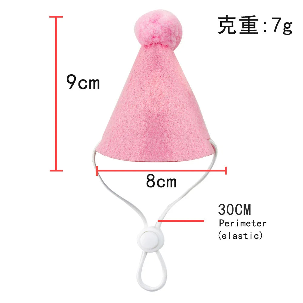Pet Dog Cat Birthday Dress Bib Party Supplies Saliva Towel Felt Hat Oasis Select pink