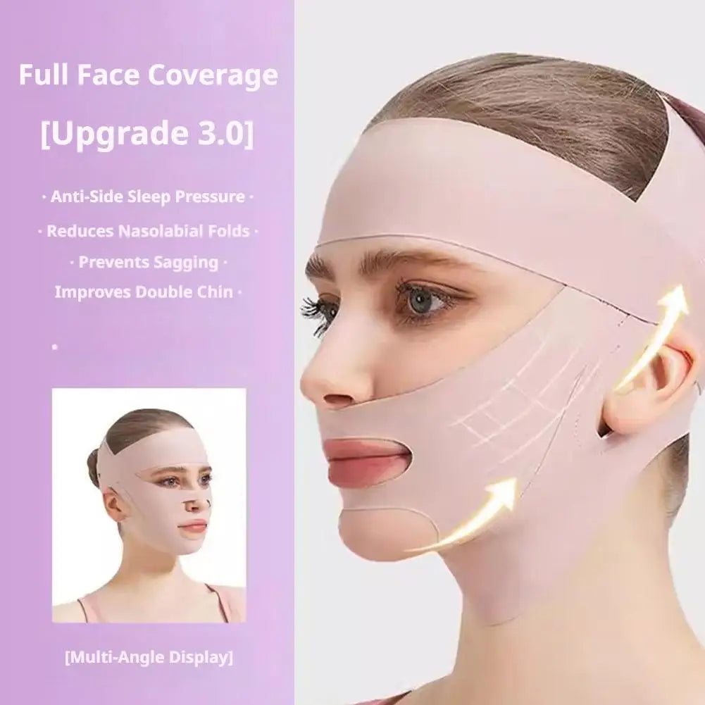 Upgraded V-Shaped Face Lifting Strap Beauty Facial Shaping Sleep Mask Reduces Double Chin Forehead Oasis Select