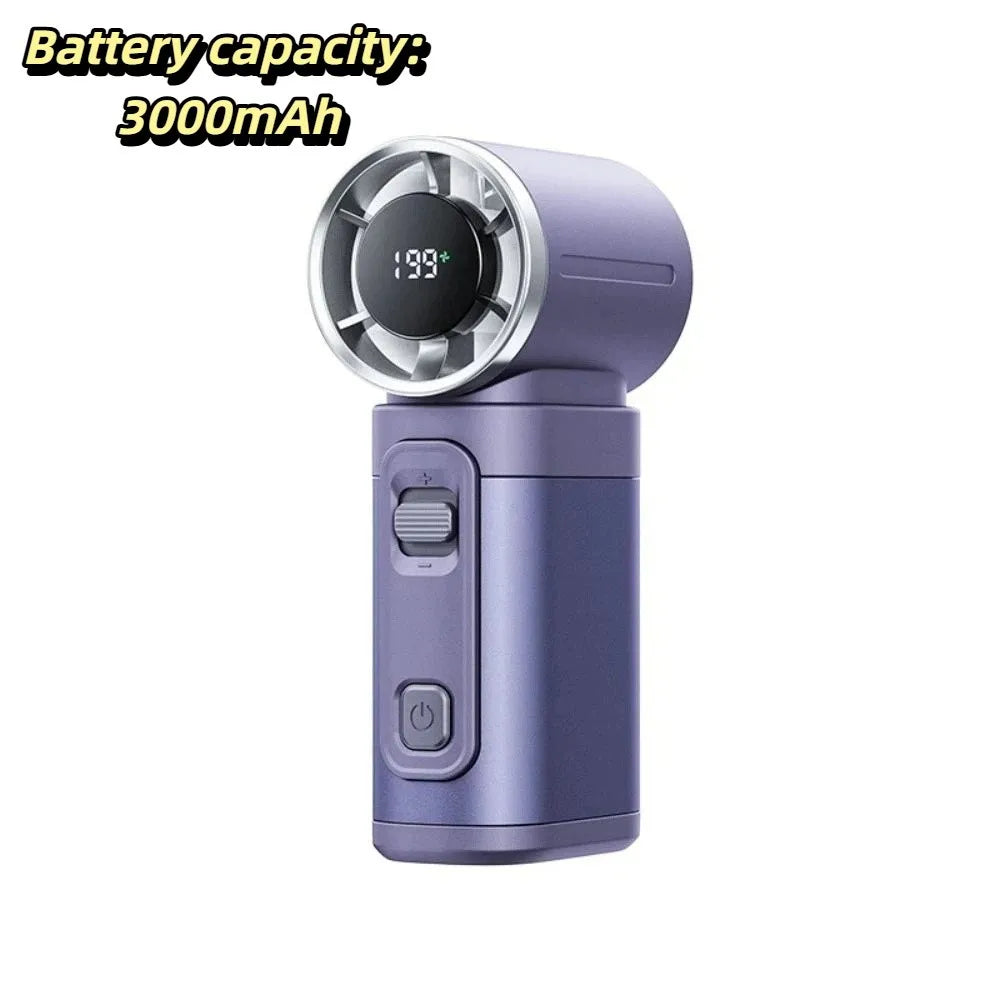 3000mAh Battery Portable Handheld Fan Stepless Speed Adjustment Strong Airflow Mini Pocket Fan Lightweight for 5V/1.5A 3000mAh Oasis Select Blue