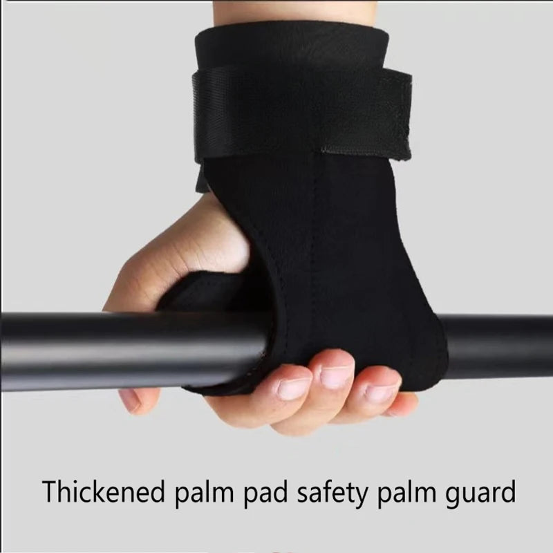 Double Layers Bench Press Weight Lifting Wrist Hooks Straps Deadlift Gloves Grip Pads For Fitness Gym Training Dumbbell Pull-Up Oasis Select
